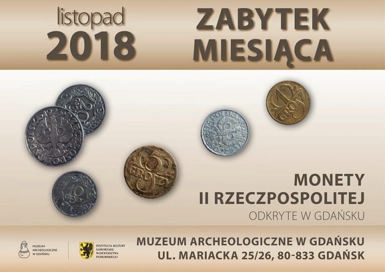 Monety II Rzeczpospolitej odkryte w Gdańsku - plakat