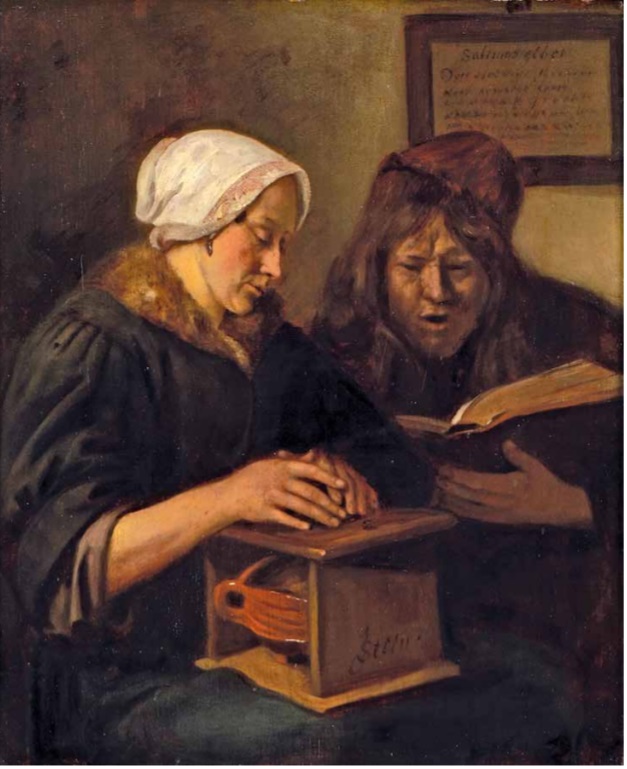 A Couple Warming Themselves and Reading the Bible by Jan Steen