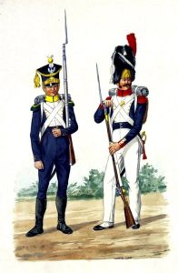 Woltyżer 10 Pułku Piechoty, grenadier 17 Pułku Piechoty - 1812 r. Mal. E. Grammont